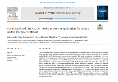 Novel combined IME-O3/OH−/H2O2 process in application for mature landfill leachate treatment
