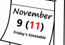 November 9, 2022 – Friday’s timetable