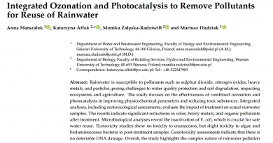 Integrated Ozonation and Photocatalysis to Remove Pollutants for Reuse of Rainwater