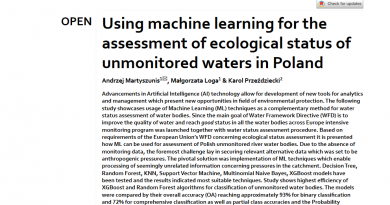 Using machine learning for the assessment of ecological status of unmonitored waters in Poland